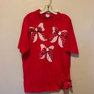 Palm Beach Boutique Red Polka Dot Bow Blouse